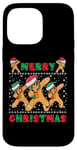 Coque pour iPhone 14 Pro Max Joyeux Noël Dabbing Gingerbread Men with Xmas Hats