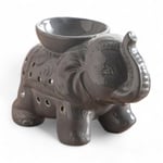 Brûle-Parfum Céramy Éléphant Gris - Atmosphère Parfumée - Objet Artisanal à la Mode -Aromathérapie Facile - Brûleur Fondant parfumé - Déco Bouledogue - Figurine Éléphant - 45 ML - H 13cm – Zen’Arôme