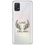 Coque Galaxy A52 love dreams ailes noir