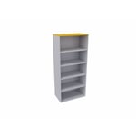 Etagère de bureau H 180 cm Métis Blanc perle, aluminium ou anthracite RANGEMENT PRO : armoire sans porte A/H180 DL100xP47/coloris aluminium/ft jaune curry