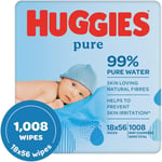 Huggies Pure, Baby Wipes, 18 Packs (1008 Wipes Total)