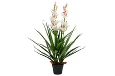 Be Basic Kunstig cymbidium orkide med potte 100 cm grønn - Grønn