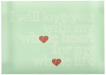 Feel Good Art I Will Love You with My Whole Heart Bloc de décoration moderne en acrylique poli effet diamant Vert menthe 10,5 x 7,4 x 2 cm