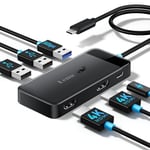 Lemorele 6 in 1 USB C Hub, Dual HDMI 4K, PD 100W, USB 3.0, 2*USB 2.0, Docking Station for MacBook, Dell, Surface, Steam Deck, Switch