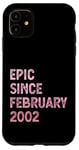 Coque pour iPhone 11 23e anniversaire homme femme épique depuis février 2002