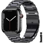 Metallrem för Apple Watch Ultra 49 mm 8 7 45 mm 41 mm Smart Watch Armband i rostfritt stål för Iwatch 6 5 4 3 Se 44 mm 42 mm 40 mm Svart och verktyg Black and tool For iwatch 7 45mm