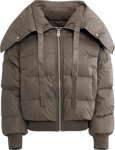 Morgan Puffer Jacket - Grey/Brown