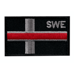 Liten Svensk flagga "Thin Red Line" 6x4 cm