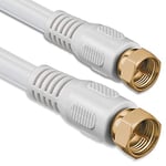 1aTTack.de SAT antenna cable 3.5 meters 2x shielded gold-plated, F-plug > F-plug (fully shielded) SAT white FF gold 85db