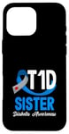 Coque pour iPhone 16 Pro Max Sensibilisation au diabète de type 1 T1D Sister