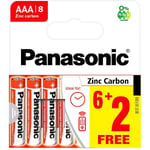 PANASONIC ZINC CARBON R03RZ/8HH AAA BATTERIES 8 PACK