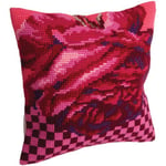 Collection d'art CD5107 Cocktail Rose Kit Point de Croix pour Coussin Coton Multicolore 40 x 40 cm