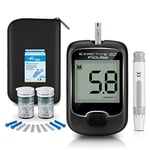 Diabetes Testing Kit Blood Glucose Monitor Meter Blood Sugar Tester with 50 Test Strips and 50 Lancets in mmol/L by Exactive EQ Impulse in mmol/L