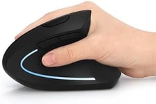 Ergonomique Verticale USB Rechargeable Souris verticale sans fil Optique,Endurance optique de haute précision pour PC/Mac,Black.[I5]