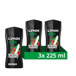 Lynx Africa Body Wash with 12 Hour Refreshing Fragrance Squeezed Mandarin and Sandalwood Scent with Plant-based Moisturizers, 225 ml Bulk Buy 3 Pack