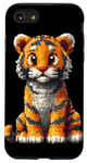 Coque pour iPhone SE (2020) / 7 / 8 Adorable tigre dans un style rétro pixel art pour enfants filles garçons