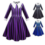 Wednesday Addams Costume Enid Sinclair Dress For Girls Halloween Carnival Party Cosplay Z -a Purple 150cm