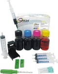 Kit De Recharge Compatible Pour Cartouches D'Encre Canon 540,541,540 Xl,541 Xl Noir Et Couleur Avec Clip Et Accessoires+240 Ml D'Encre