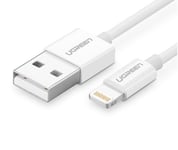 USB-Lightning kaapeli iPhone, MFI, 1m, 2.4A, valkoinen