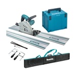 Makita SP6000J3 Plunge Saw - 2 Rails, Connectors, Clamps, Holder (240v)