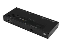 Startech.Com 4 Port Hdmi Switch - 4K With Fast Switching, Auto-Sensing & Serial Control - Automatic 4X1 Hdmi Video Switcher Box (Vs421hd4ka) - Video/Audio Switch - 4 X Hdmi - Stasjonær