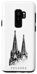 Coque pour Galaxy S9+ Cathédrale de Cologne Silhouette Vintage Köln Allemagne