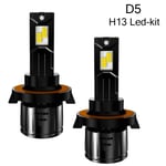 H13 led kit D5 +4000 lumen 65w 6000k 2-pack tex. skoter