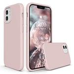 SURPHY Liquid Silicone Case Compatible with iPhone 12 mini Case 5.4 inches, Gel Rubber Full Body Shockproof Phone Case with Microfiber Lining for iPhone 12 mini 5.4 inches 2020 (Pink)