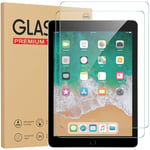 Gerutek Lot de 2 Verre Trempé Compatible pour iPad 9,7 Pouces (modèle 2018 et 2017, 6ème/5ème Génération), iPad Air 2, iPad Air et iPad 9,7 Pouces, Protection Écran avec 9H, sans Bulles, Transparent