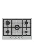 Hisense Gm773Xf Gas Hob With 5 Cooking Zones, Wok Burner And Cast Iron Grills, 71Cm Wide