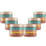 GEOMAR | Sugar Gommage Drainant, Avec Sel Marin, Sel d’Epsom, Huile d’Argan et extraits de Sucre et de Pissenlit, 95% d’Origine Naturelle, Made in Italy, 6 x 600 g