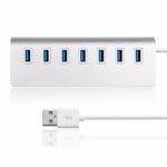 USB Hub 3.0 aktiv med power - 7-portars fördelare - kompatibel med PC Notebook Laptop Apple MacBook MacBook Air Pro Mini iMac MacPro Tablet