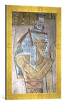 Kunst für Alle 'Image encadrée de égyptien Peinture Isis et Nephthys/ägypt. Fois., Mural Impression d'art dans Le Cadre de Haute qualité Photos Fait Main, 40 x 60 cm, Doré Raya