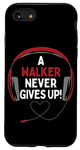 Coque pour iPhone SE (2020) / 7 / 8 Casque personnalisé avec citation de jeu « A Walker Never Gives Up »