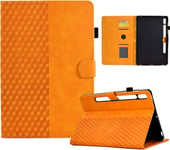 Coque Pour Samsung Galaxy Tab S9 Ultra / S8 Ultra 14.6 Pouce Premium Cuir Pu Housse [Sm-X916b/X910n] Etui De Protection Poche Case Avec Support Pour Samsung Tab S9 Ultra - Orange