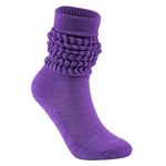 Kvinnor Män Flerfärgade Slouch Bootstrumpor Casual Extra lång Lös staplad Chunky Scrunch Knähöga strumpor Ruchade Bubble Benvärmare Light purple