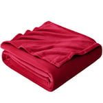 EHEYCIGA Plaid Polaire Rouge foncé 230x270,Couverture Polaire Couvre Lit 2 Personnes,Jete de Canape Grande Taille,Plaid Jeté Canapé Flanelle Doux et Chaud