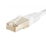 CÂBLE RJ45 15m BLINDÉ F/UTP CAT5e DROIT BLANC RÉSEAU ETHERNET FTP