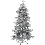 Beliani - Sapin de Noël Artificiel 210 cm Blanc avec effet Fausse Neige Idéal Pour les Fêtes