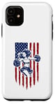 Coque pour iPhone 11 Drapeau américain de pom-pom girl pour pom-pom girl drapeau américain