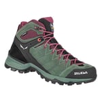 Salewa WS Alp Mate Mid WP Chaussures de Randonnée Hautes, Duck Green/Rhododendon, 36 EU