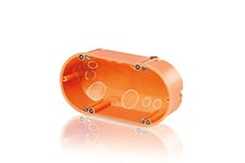 F-TRONIC Douille Murale Double 47 mm, Contenu : 10 pièces, Orange, E118