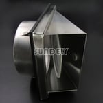 4" Stainless Steel Cooker Hood Extractor Outside Wall Air Vent Cowl Hood Outlet