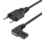 GlasFlength 3m Câble d'alimentation, Cable Alimentation 2 Broches Euro Fiche vers EU Plug C7 Figure 8 Cordon Alimentation pour Samsung Philips LG Sony TV PS4 PS5 Xbox PC Monitor DVD Imprimante - Noir