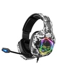 SPIRIT OF GAMER - Elite-H50 – Casque Audio Gamer Camouflage Artic - Microphone Flexible – Coussinets Similicuir - LED RGB –Jack 3.5mm PS5 / XBOX X/PC / PS4 / XBOX ONE/Switch