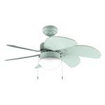 Cecotec - Ventilateur de Plafond avec Lumière EnergySilence Aero 3600 Vision Full Mint - 50 W, Diamètre 91 cm, Ampoule non Incluse, 3 vitesses, 6 Pales, Mode Été/Hiver, Design Élégant