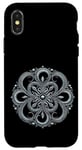 iPhone X/XS Ornate Black and Silver Floral Embroidery Design Case