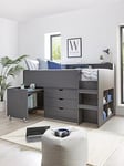 Very Home Aspen Mid Sleeper Bed With Desk, Drawers, Shelving And Mattress Offer (Buy &Amp; Save!) - Mid Sleeper With Premium Mattress