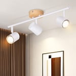 Plafonnier led 3flamme - blanc Plafonnier GU10 Spot pivotant Applique murale en bois Spot mural pour salon chambre couloir cuisine Sans ampoule - Gbly