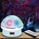 Yozhiqu - Projecteur pour bébé, lampe de table avec ciel étoilé, télécommande rotative à 360 °, minuterie, lampe de nuit à changement de couleur
